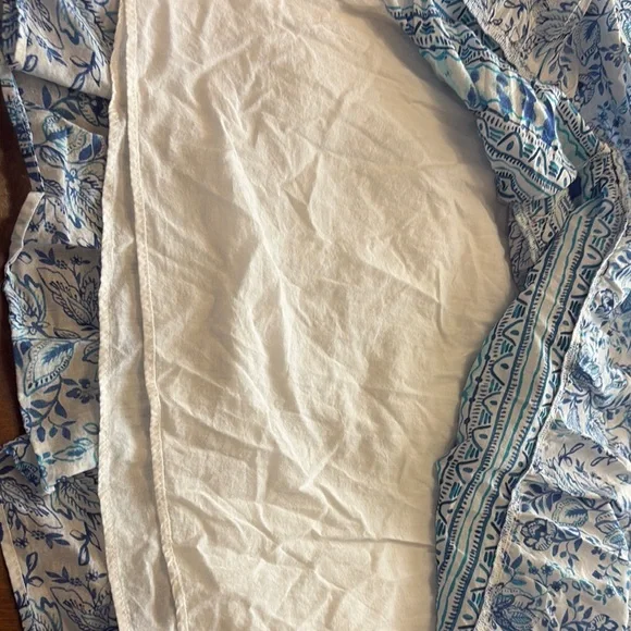 Chaps Blue and Cream Floral A-Line Skirt - Picture 2 of 5